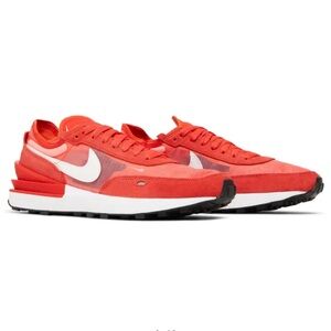 NIKE MENS WAFFLE ONE SE HABENERO SNEAKERS, SIZE 10.5, HABANERO RED/WHITE/ ORANGE